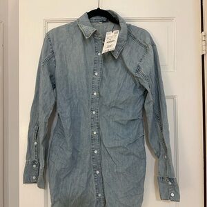 Zara Light Blue Casual Button Down Dress